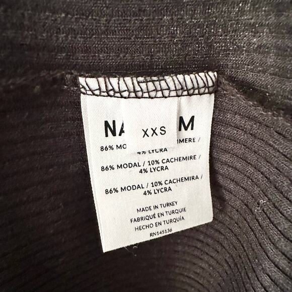 Naadam Black Ribbed Long Line Lightweight Duster Cardigan Button Up XXS - Picture 10 of 11